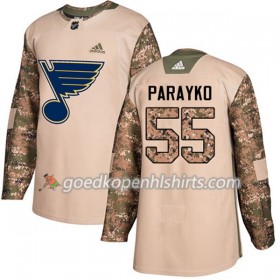 St. Louis Blues Colton Parayko 55 Adidas 2017-2018 Camo Veterans Day Practice Authentic Shirt - Mannen